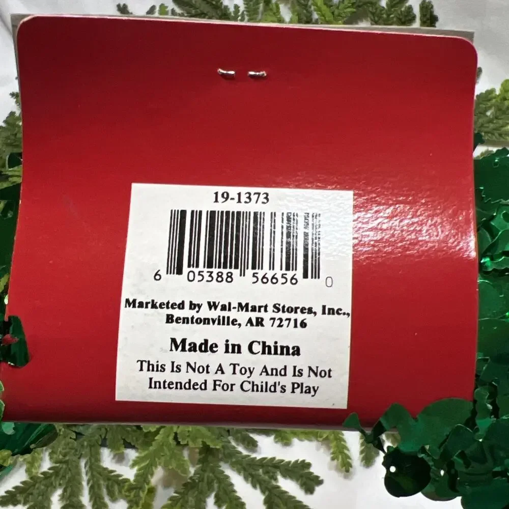 Vintage Green Foil Tinsel Angel Cherub Garland 25 Ft Total Wired Christmas NOS